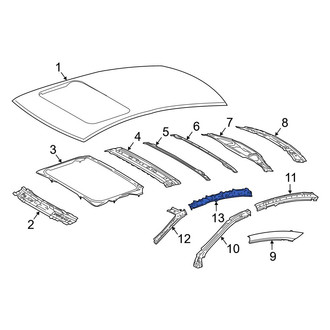 Lexus OE - Left Upper Roof Side Rail Reinforcement