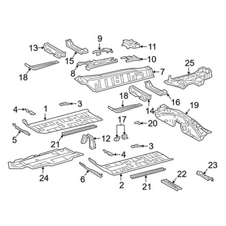 Lexus OE - Pillars, Rocker & Floor - Floor & Rails