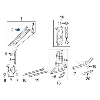 Lexus OE - Body A-Pillar Trim Panel Clip