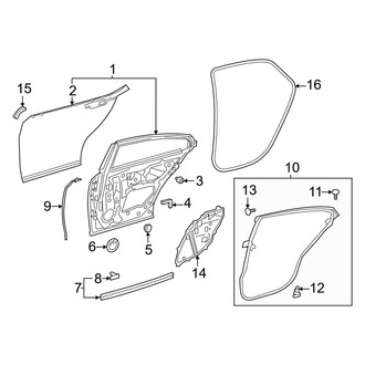 Lexus OE - Rear Door - Door & Components
