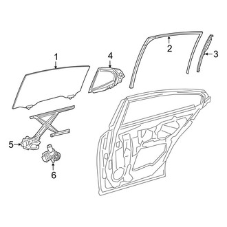 Lexus OE - Rear Door - Glass & Hardware