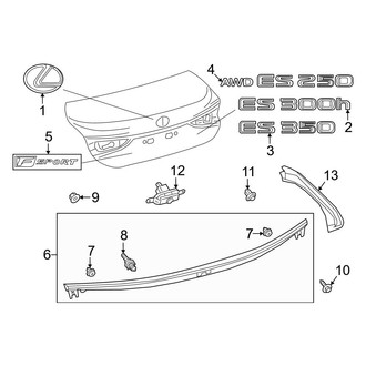 Lexus OE - Trunk Lid - Exterior Trim