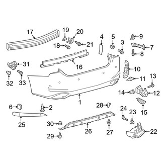 Lexus OE - Rear Bumper - Bumper & Components (Japan Built), (F Sport)