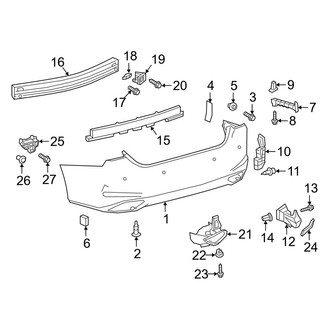 Lexus OE - Rear Bumper - Bumper & Components (USA Built), (Base / Luxury / Ultra Luxury)