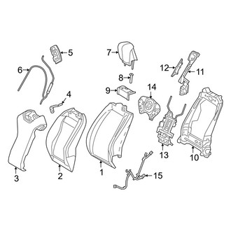 Lexus OE - Seats & Tracks - Passenger Seat Components (Seat Back Components, W/O Sport Seat), (Coupe)