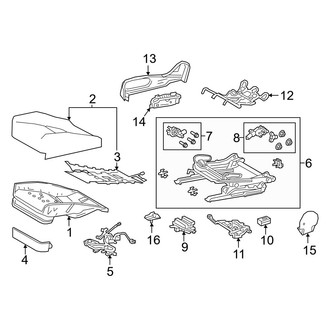 Lexus OE - Seats & Tracks - Passenger Seat Components (Seat Cushion Components, W/O Sport Seat)