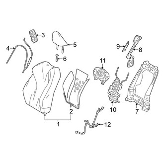 Lexus OE - Seats & Tracks - Passenger Seat Components (Seat Back Components, With Sport Seat)