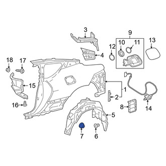 Lexus OE - Quarter Panel Splash Shield Clip