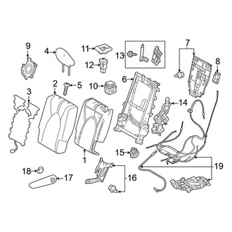 Lexus OE - Seats & Tracks - Second Row Seats (Captain Seat, Driver Side, Seat Back, Components)