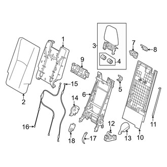 Lexus OE - Seats & Tracks - Third Row Seats (Manual Folding, Seat Back, Components)