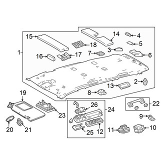 Lexus OE - Roof - Interior Trim (Standard Roof)