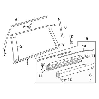 Lexus OE - Rear Door - Exterior Trim
