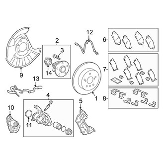Lexus OE - Rear Suspension - Brake Components (FWD)