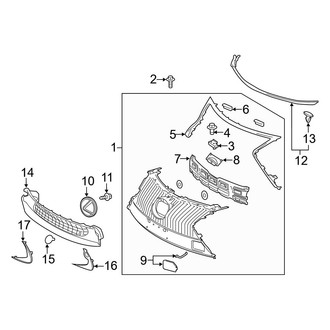 Lexus OE - Front Bumper & Grille - Grille & Components (Base)