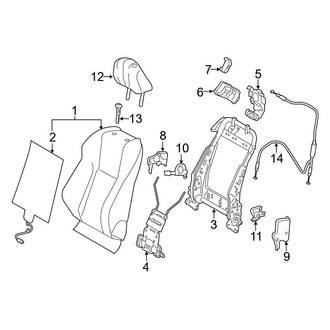Lexus OE - Seats & Tracks - Passenger Seat Components (Seat Back Components)