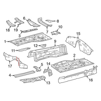 Lexus OE - Pillars, Rocker & Floor - Floor & Rails (AWD)