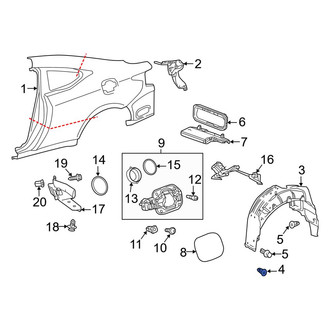 Lexus OE - Quarter Panel Splash Shield Grommet
