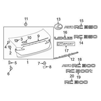 Lexus OE - Trunk Lid - Exterior Trim