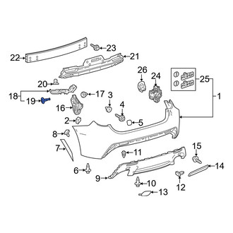 Lexus OE - Bumper Cover Support Rail Clip