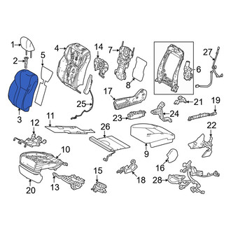 Lexus OE - Front Left Seat Back Cushion Cover