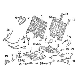 Lexus OE - Seats & Tracks - Second Row Seats (Frame & Hardware Passenger Side, Split Bench)