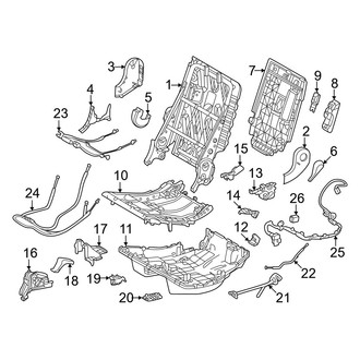 Lexus OE - Seats & Tracks - Second Row Seats (Drivers Side, Frame & Hardware, Split Bench)