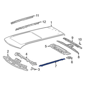 Lexus OE - Center Left Roof Side Rail Reinforcement