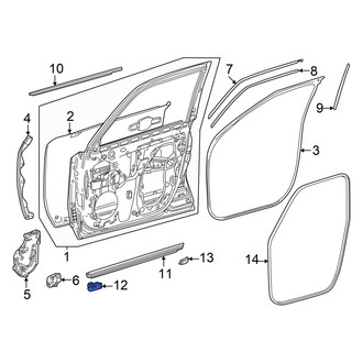 Lexus OE - Front Left Door Glass Seal