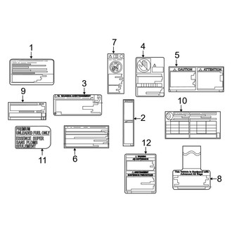 Lexus OE - Information Labels - Labels (Interior & Body)