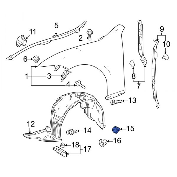 Lexus OE 9046707214 - Fender Flare Clip