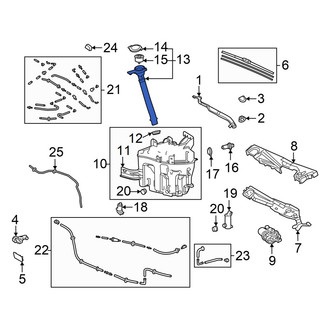 Lexus OE - Front Washer Fluid Reservoir Filler Pipe