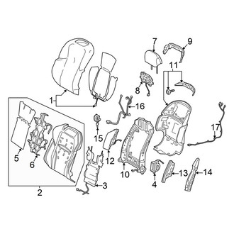 Lexus OE - Seats & Tracks - Passenger Seat Components (Seat Back, With Semi-Aniline Trim)