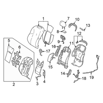 Lexus OE - Seats & Tracks - Driver Seat Components (Seat Back, With Semi-Aniline Trim)