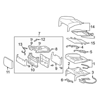 Lexus OE - Seats & Tracks - Rear Seat Components (Right Side Seat, Cushion Split Seats)