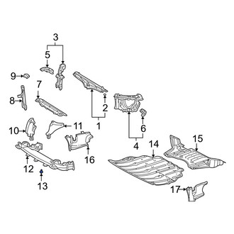 Lexus OE - Radiator Support Air Deflector Clip
