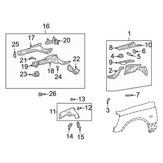 Lexus OE - Fender - Structural Components & Rails