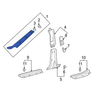 Lexus OE - Right Body A-Pillar Trim Panel