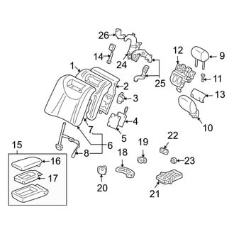 Lexus OE - Seats & Tracks - Rear Seat Components (Power Seat, Seat Back)