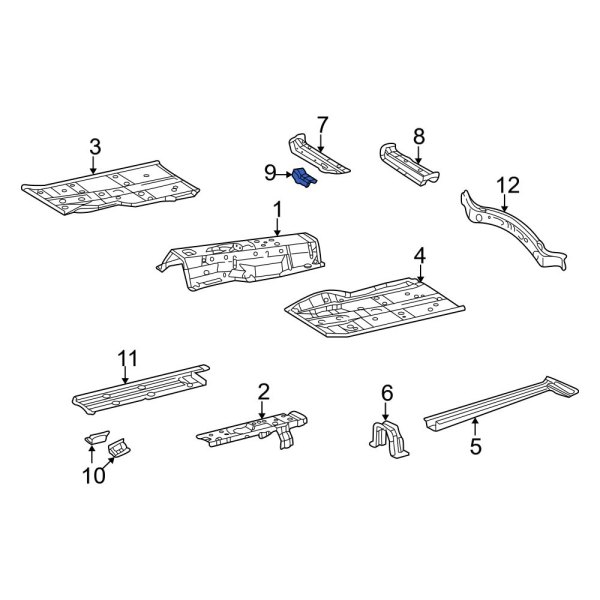 Floor Pan Crossmember Bracket