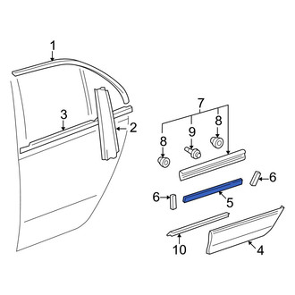 Lexus OE - Rear Center Door Molding Seal