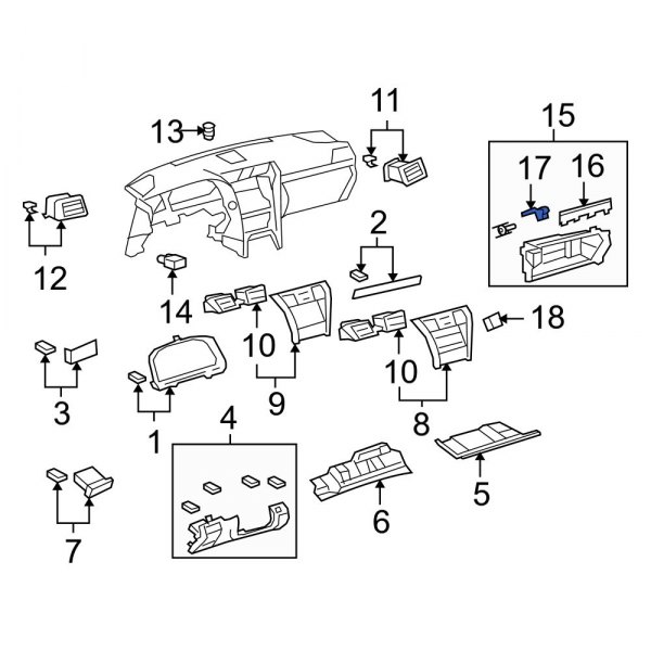 Lexus OE 5556050150 Front Glove Box Latch