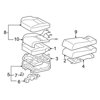 Lexus OE - Seats & Tracks - Rear Seat Components (Seat Cushion Components, With Power)