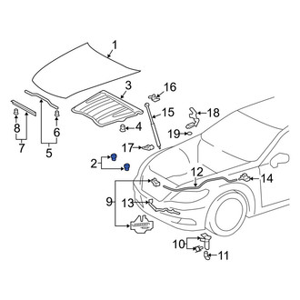 Lexus OE - Front Outer Hood Stop Buffer