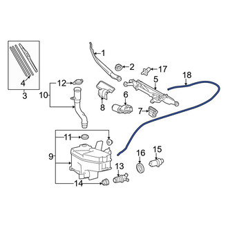 Lexus OE - Front Windshield Washer Hose
