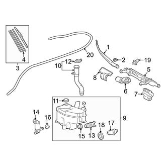 Lexus OE - Windshield - Wiper & Washer Components (With Headlamp Washer)