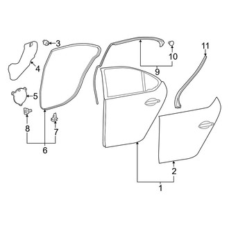 Lexus OE - Rear Door - Door & Components (Base)