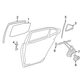 Lexus OE - Rear Door - Glass & Hardware (Base)