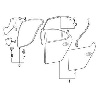 Lexus OE - Rear Door - Door & Components