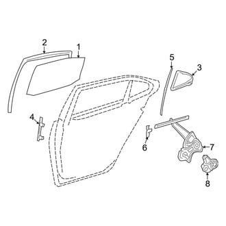 Lexus OE - Rear Door - Glass & Hardware (F Sport / L)