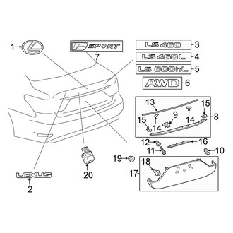 Lexus OE - Trunk Lid - Exterior Trim